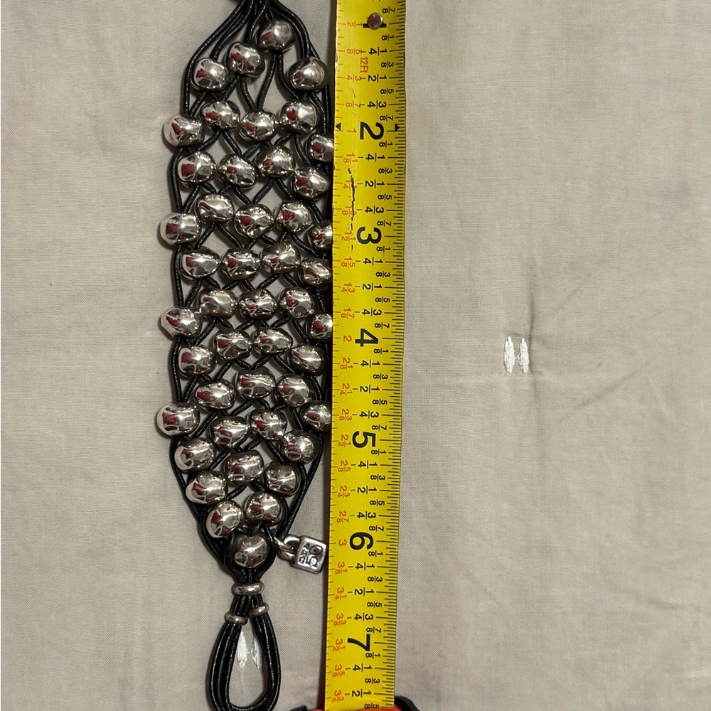 UNO de 50 silver bead and black leather bracelet - Picture 9 of 10